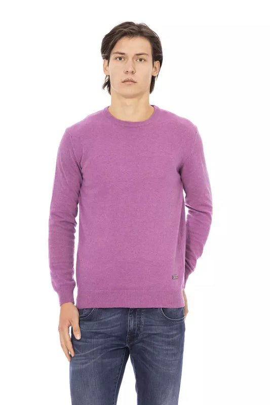 Purple Wool Men Sweater