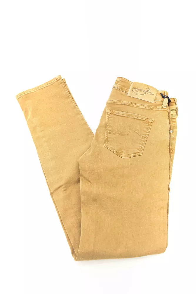 Beige Cotton Women Jeans