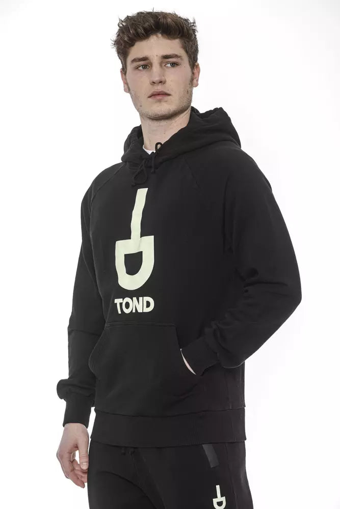 Black Cotton Men Sweatshirt