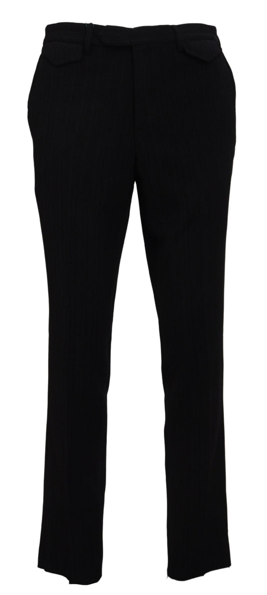 Elegant Black Italian Designer Pants