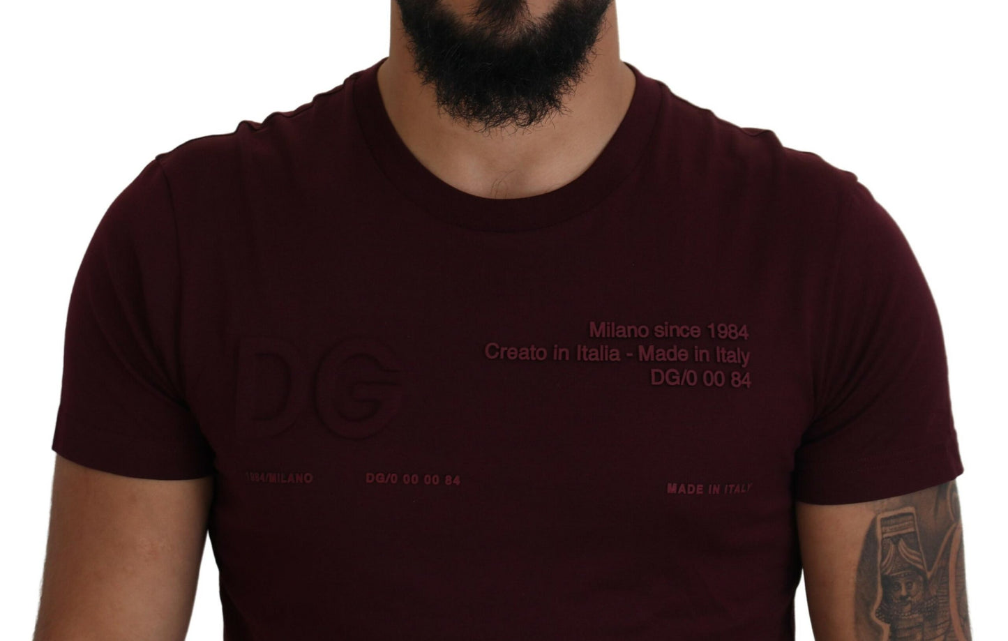 Elegant Maroon Crew Neck Casual Tee