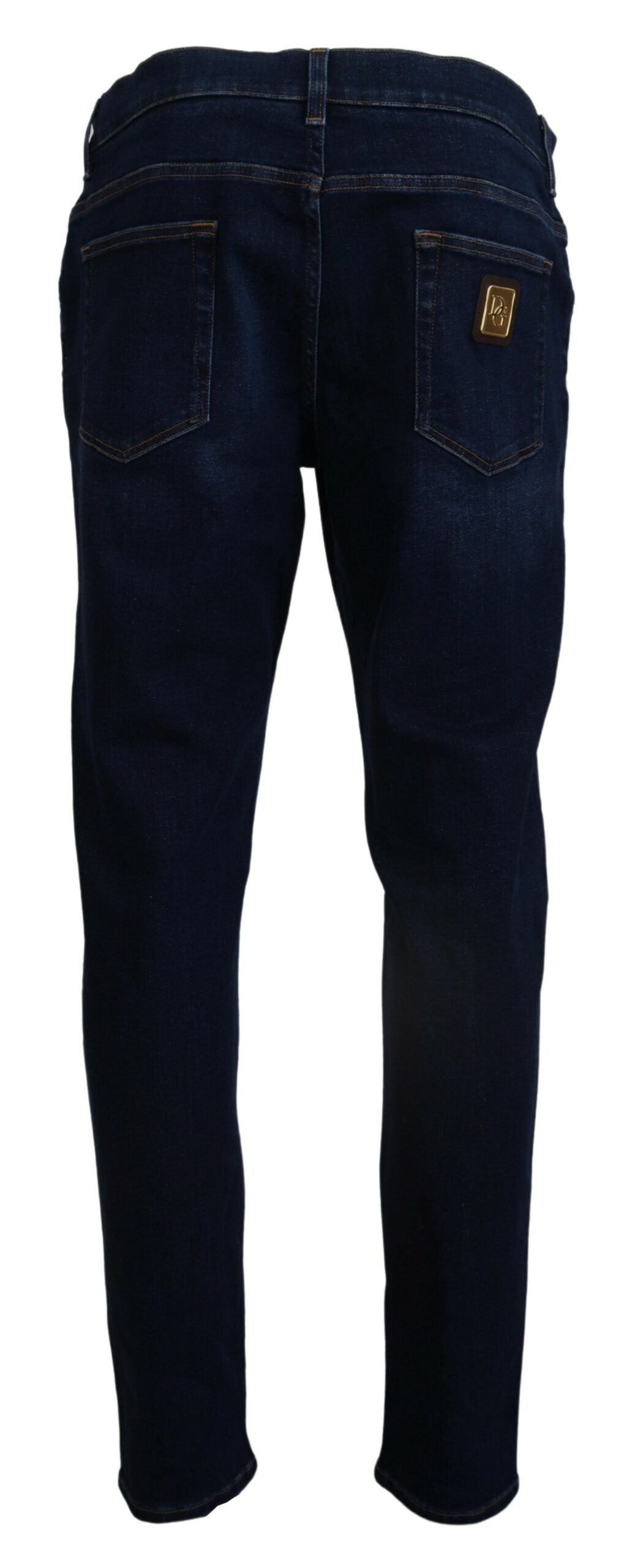 Elegant Slim Fit Dark Blue Denim Jeans