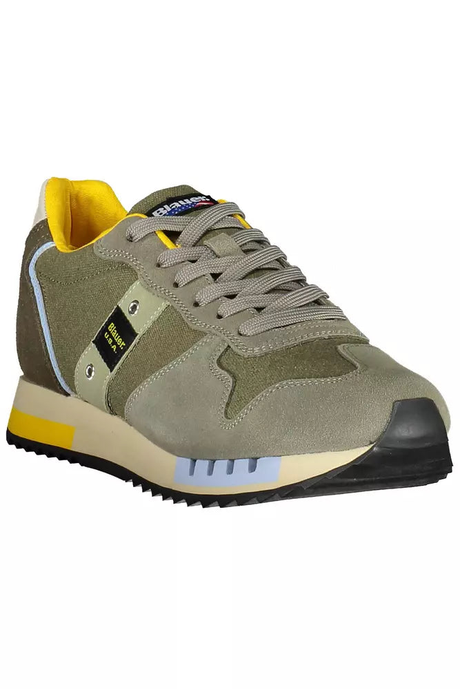 Green Leather Men Sneaker