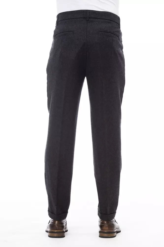 Gray Wool Men Pants