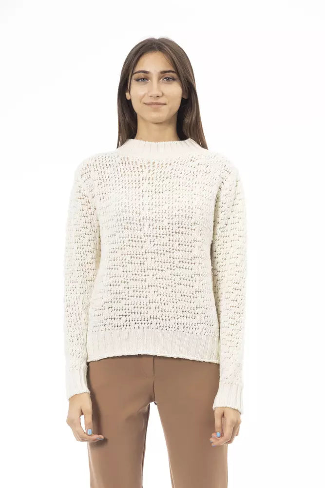 White Wool Women Sweater