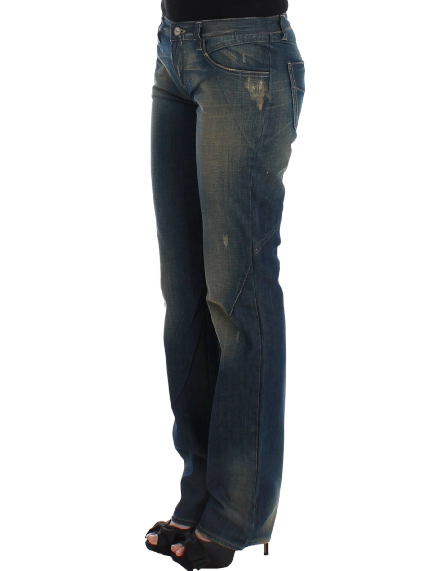 Chic Straight Leg Blue Denim Jeans