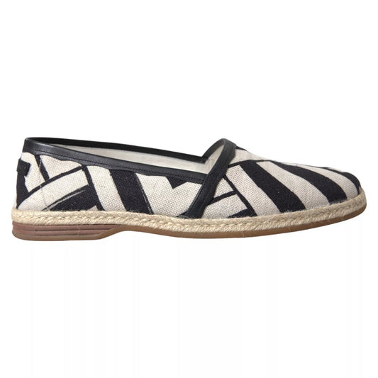 Elegant Striped Leather Espadrilles