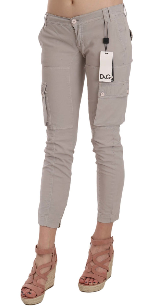 Chic Khaki Cotton Blend Trousers