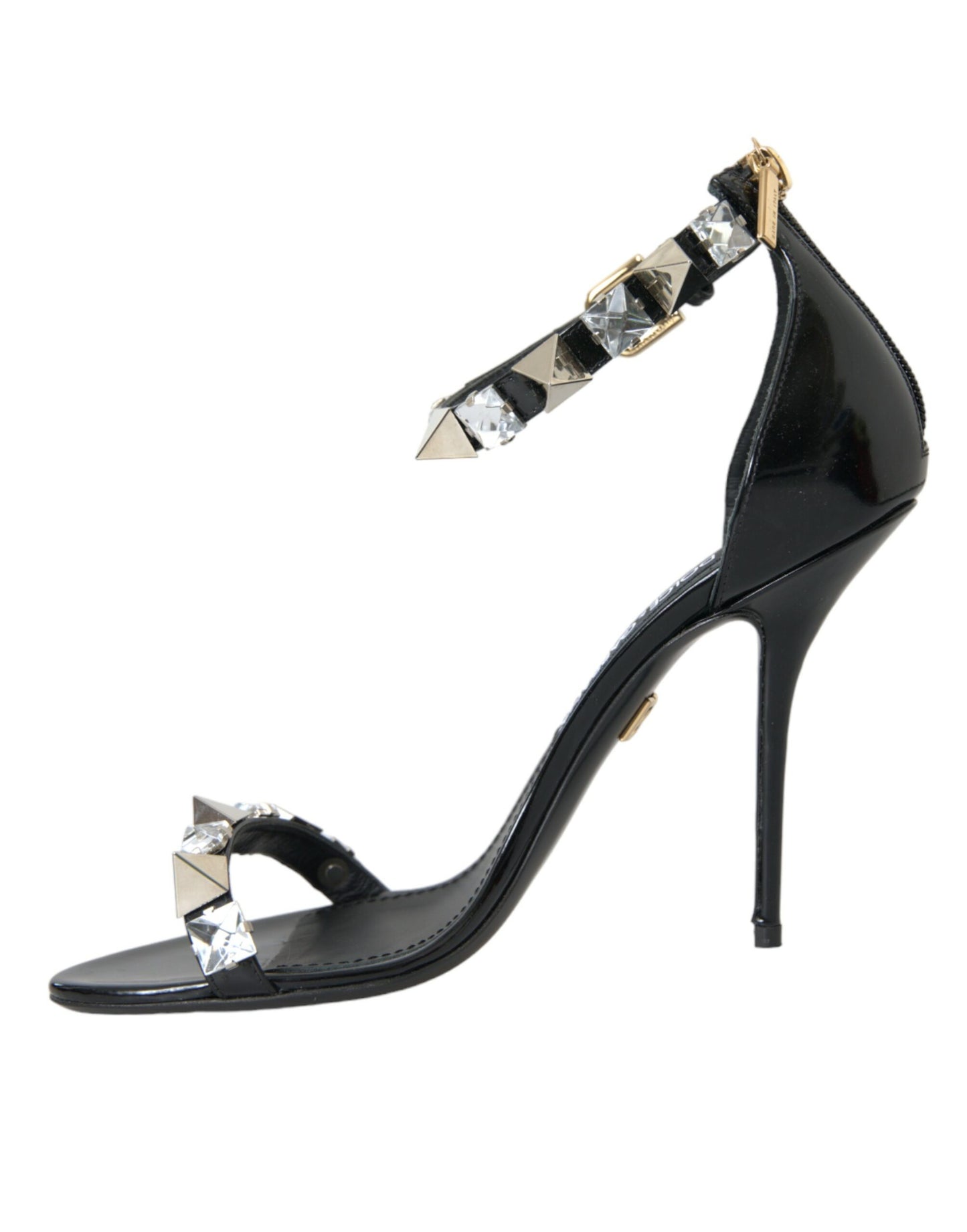 Black Crystals Sandals Ankle Strap Shoes