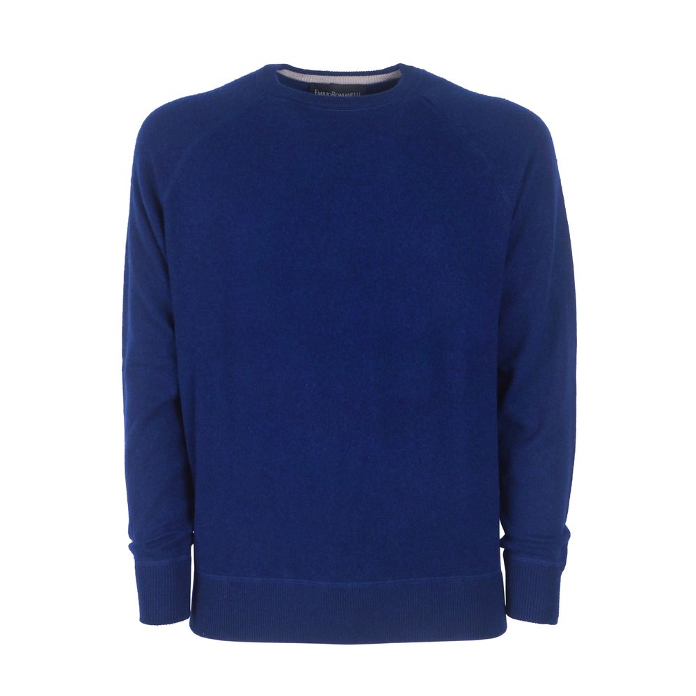 Blue Cashmere Men Sweater