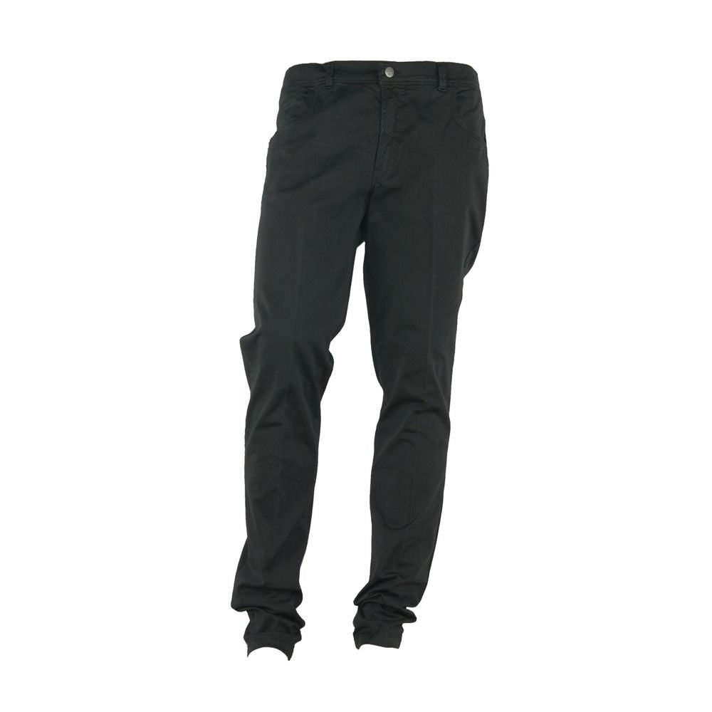 Elegant Summer Black Cotton Trousers