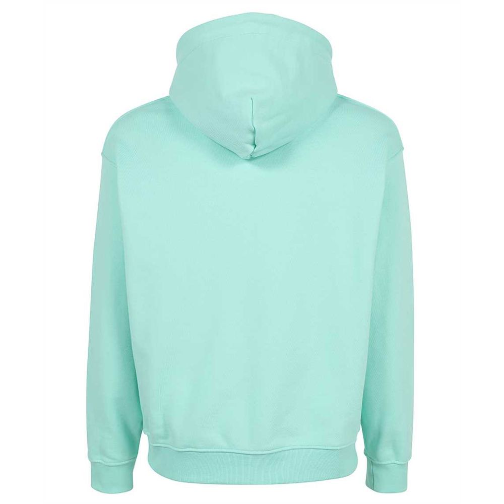 Green Cotton Men's Hooded Sweatshirt