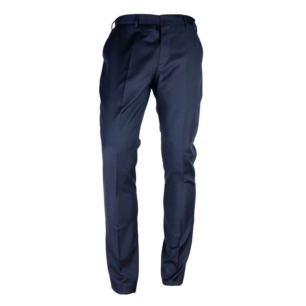 Blue Wool Men's Trousers