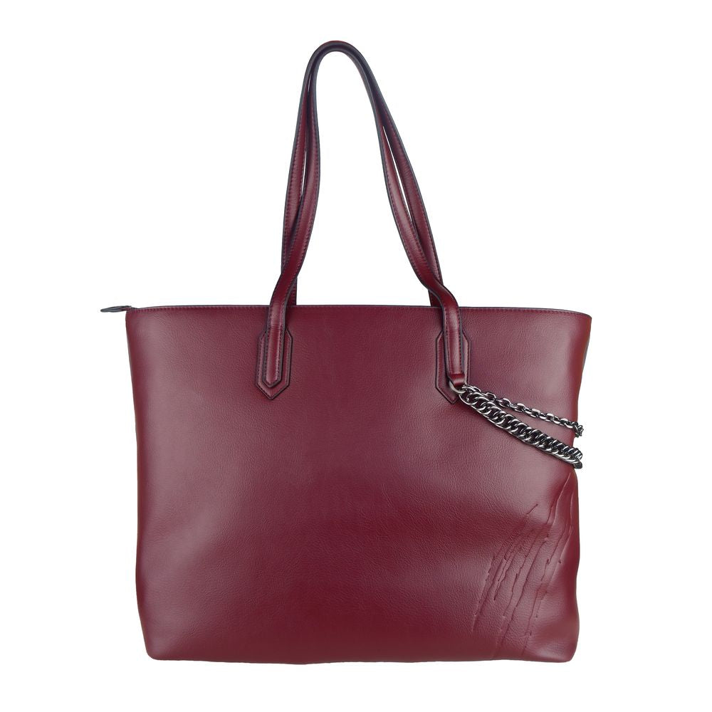 Red Polyethylene Women Shoulder Bag