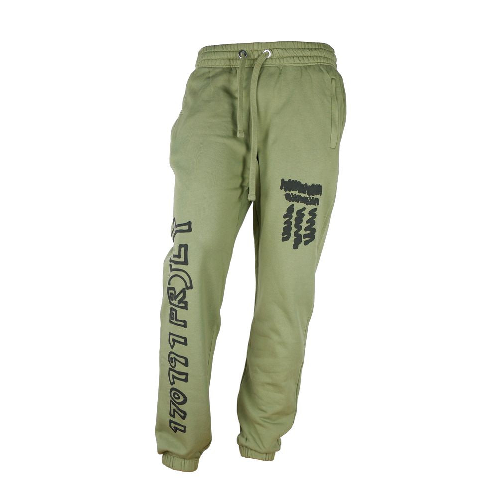 Green Cotton Men Trouser