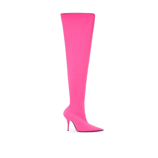 Elegant Pink Polyester Ankle Boots