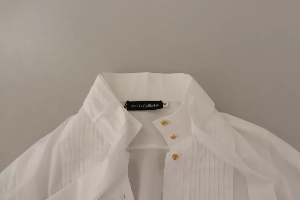 White Cotton Collared Long Sleeves Formal Shirt Top