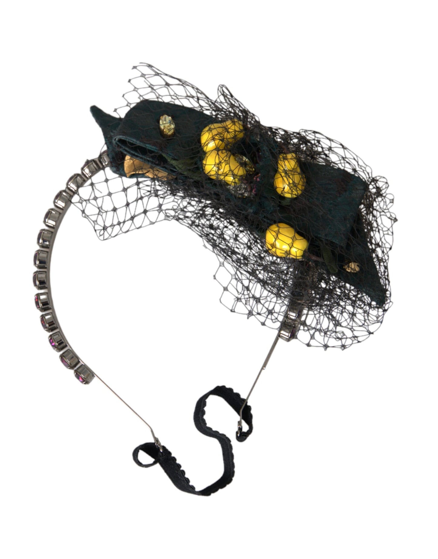 Black Lemons Sicily Purple Crystal Net Headband Diadem