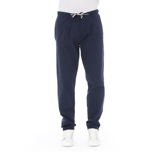 Blue Cotton Men Chino Pant