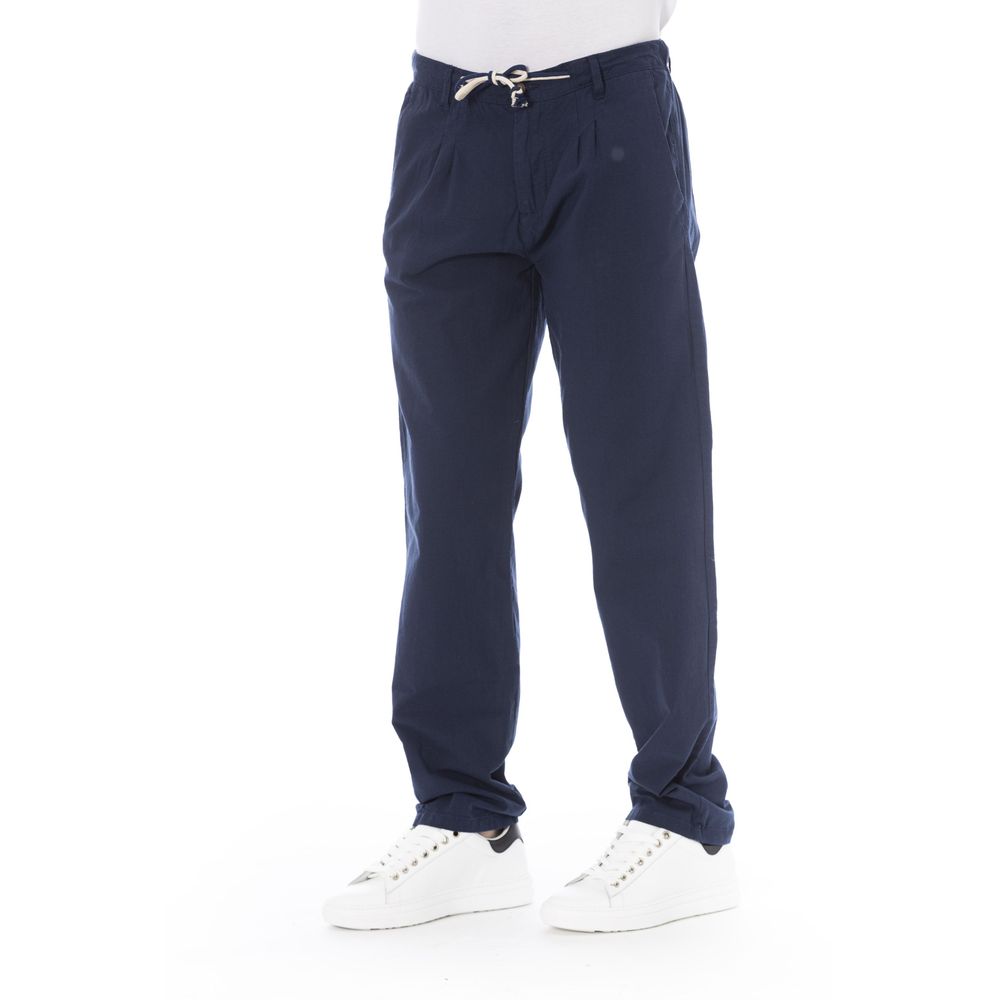 Blue Cotton Men Chino Pant