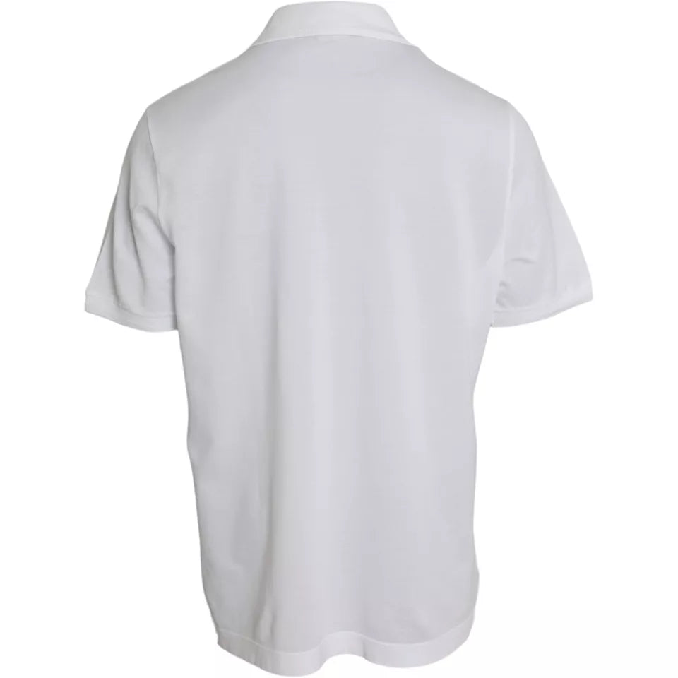 White Logo Collared Short Sleeve T-shirt