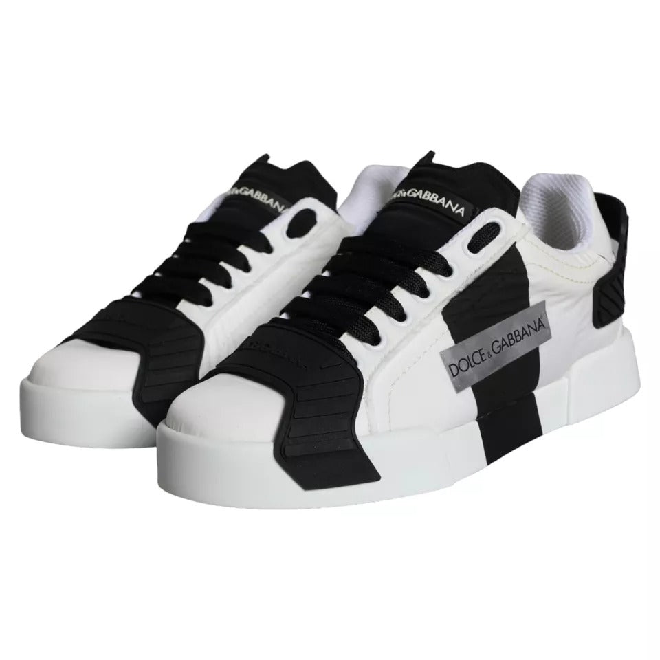 White Black Leather Low Top Women Sneaker Shoes