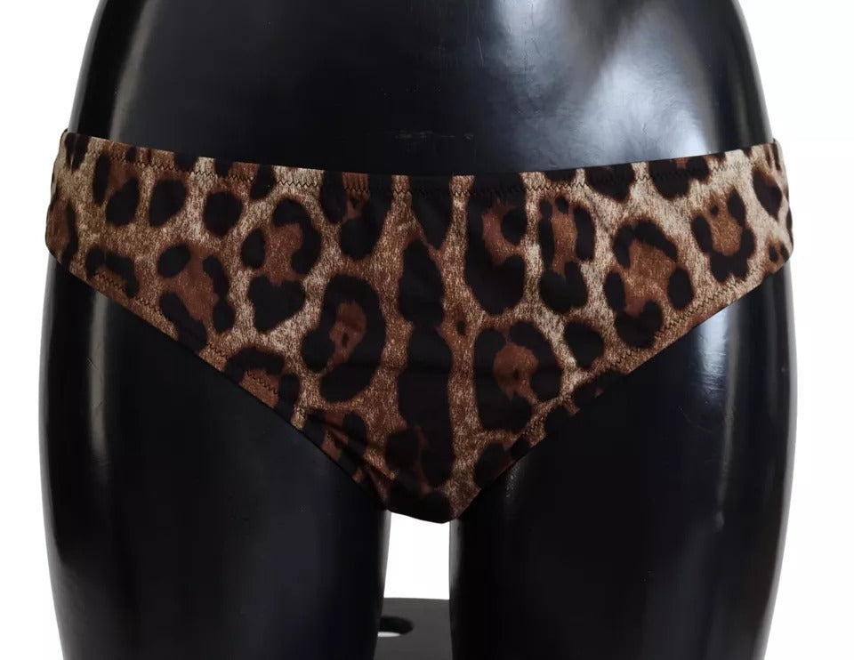 Brown Leopard Print Swimsuit Swimwear Bikini Bottom