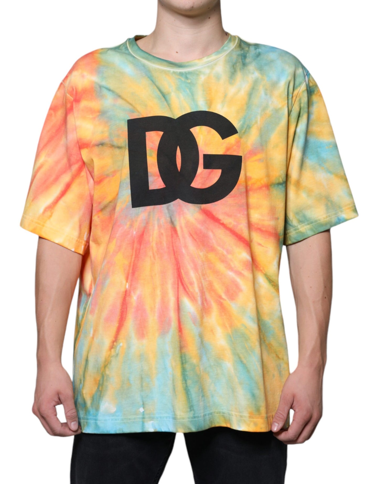 Multicolor Tie-Dye Logo Cotton T-shirt