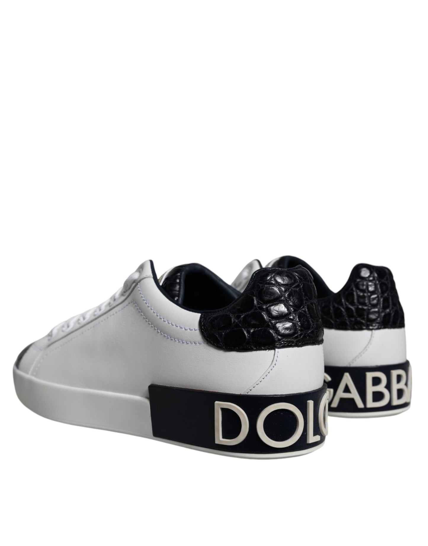 Black Leather Logo Portofino Sneaker Shoes