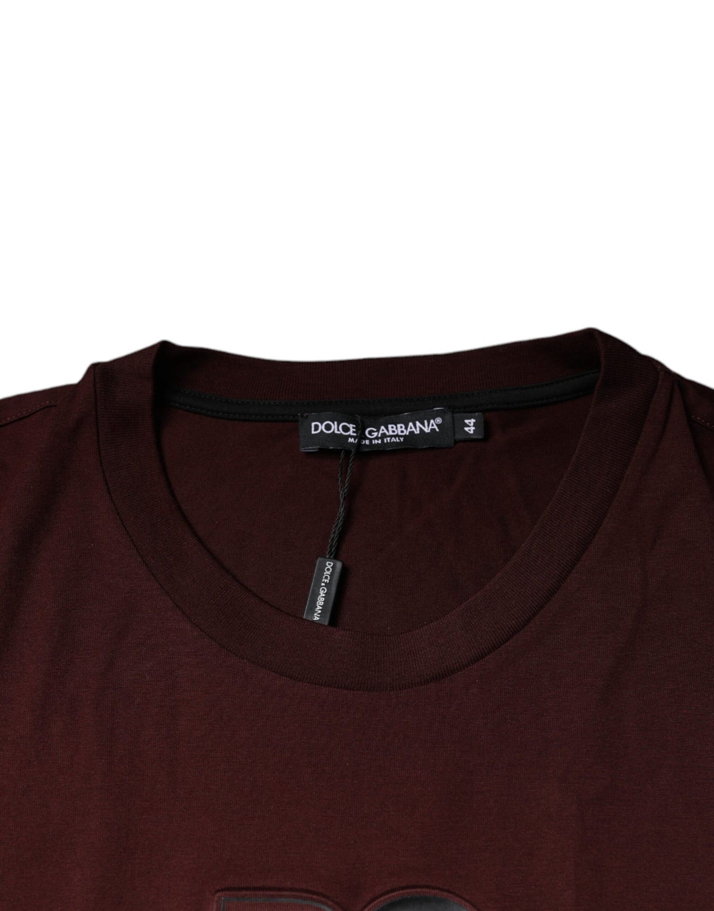 Maroon DG Logo Cotton Crew Neck T-shirt