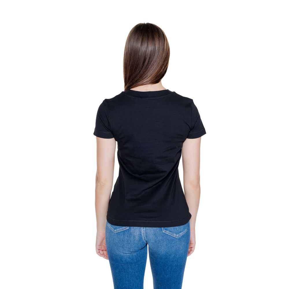 Black Cotton Rigenerato Tops & T-Shirt