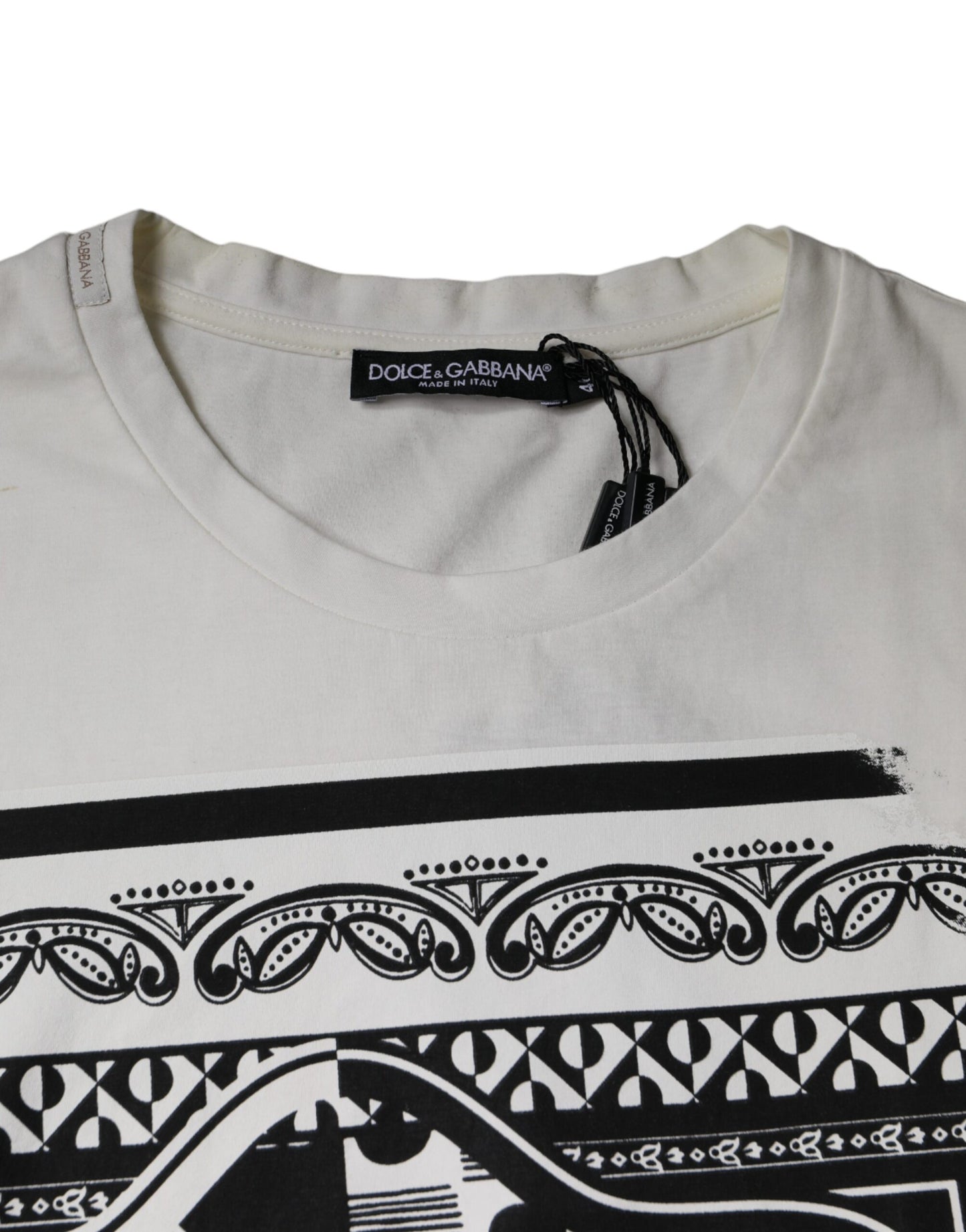 White Bandana Print Cotton Short Sleeves T-shirt