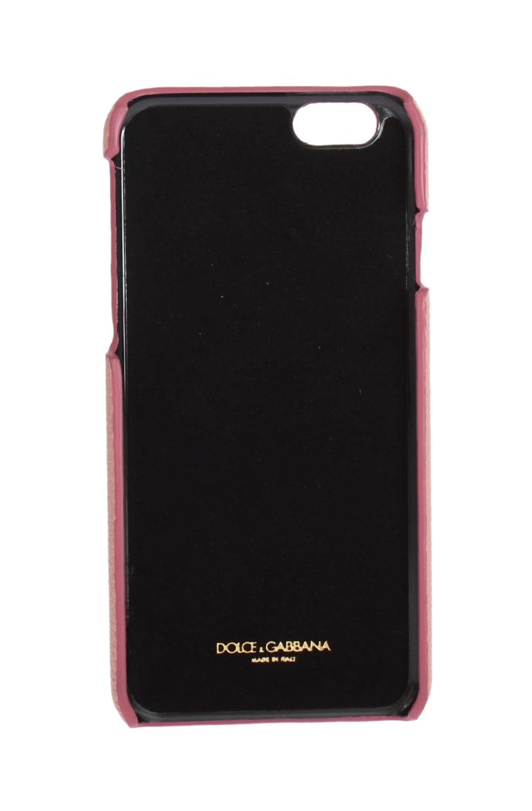 Chic Pink Leather Heart-Embellished Phone Cover