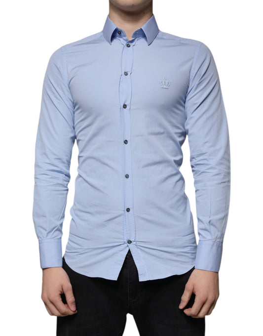 Light Blue Cotton Slim Fit GOLD Dress Shirt