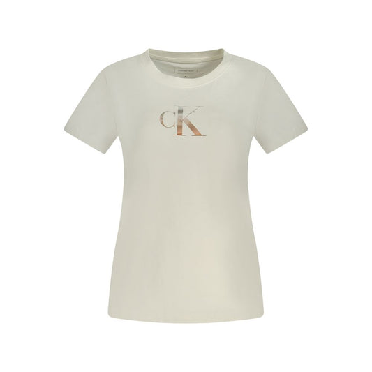 White Cotton Women T-Shirt