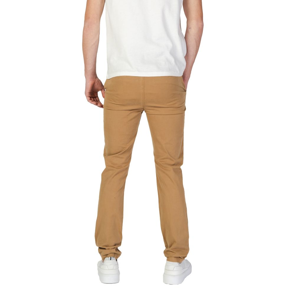 Beige Cotton Jeans & Pant