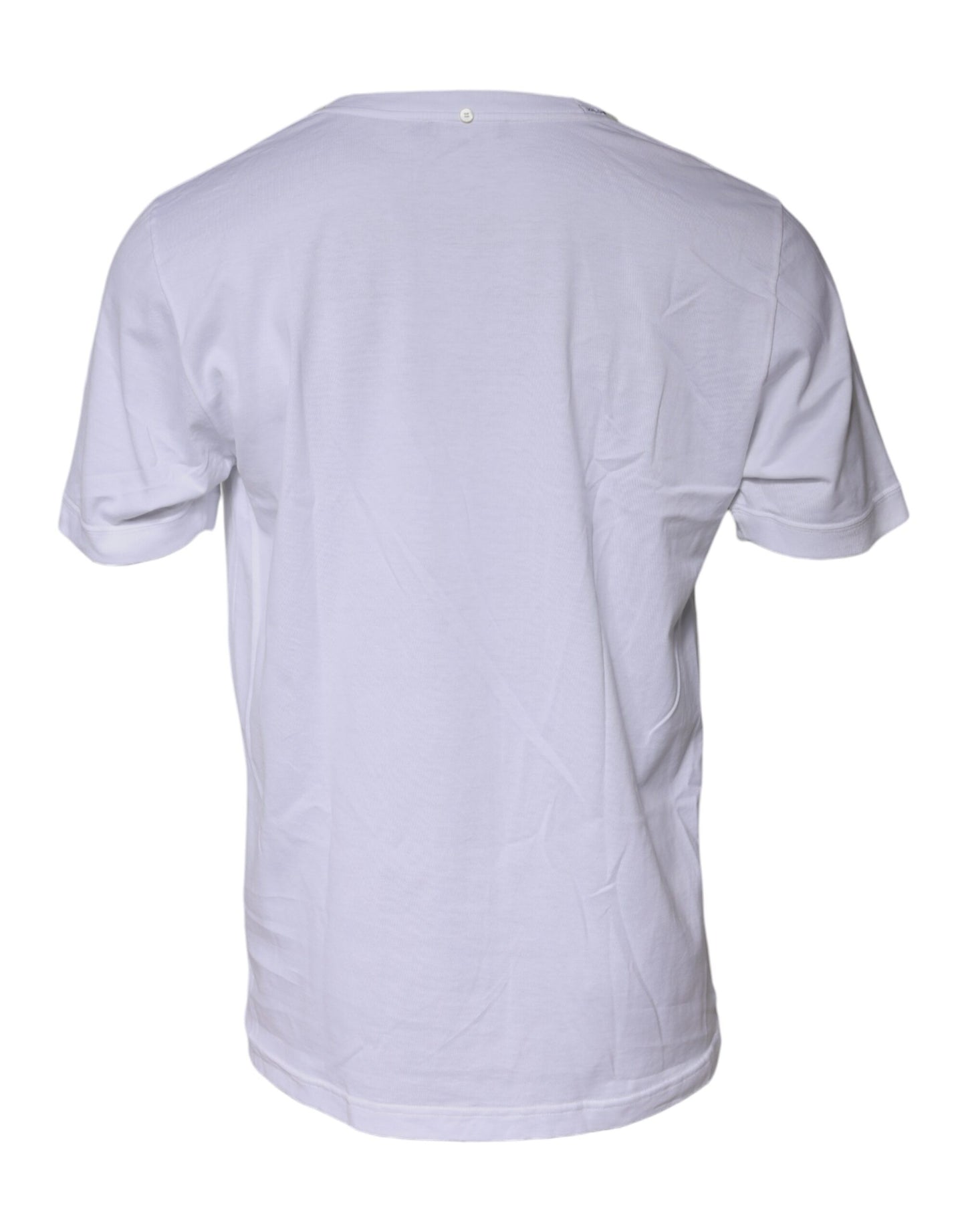 White Cotton Crew Neck Short Sleeves T-shirt