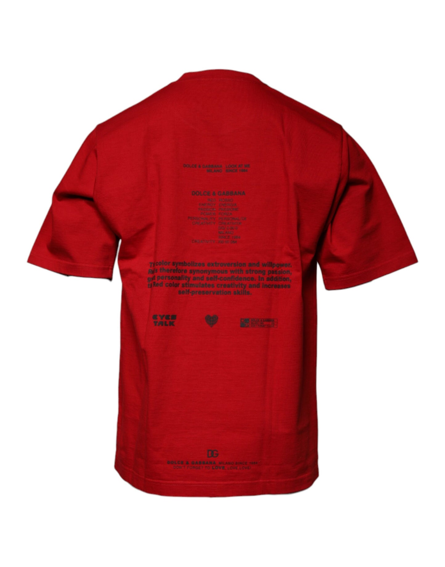 Red DG Eye Cotton Crew Neck T-shirt