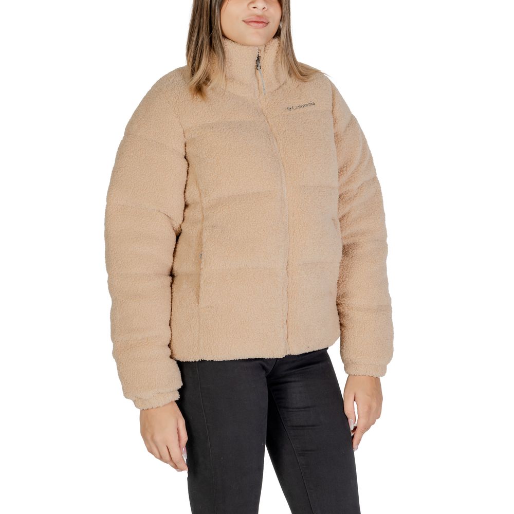 Beige Nylon Jackets & Coat