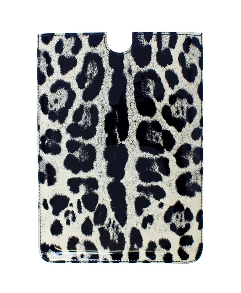 White Leopard Pattern Leather eBook Cover Tablet Case