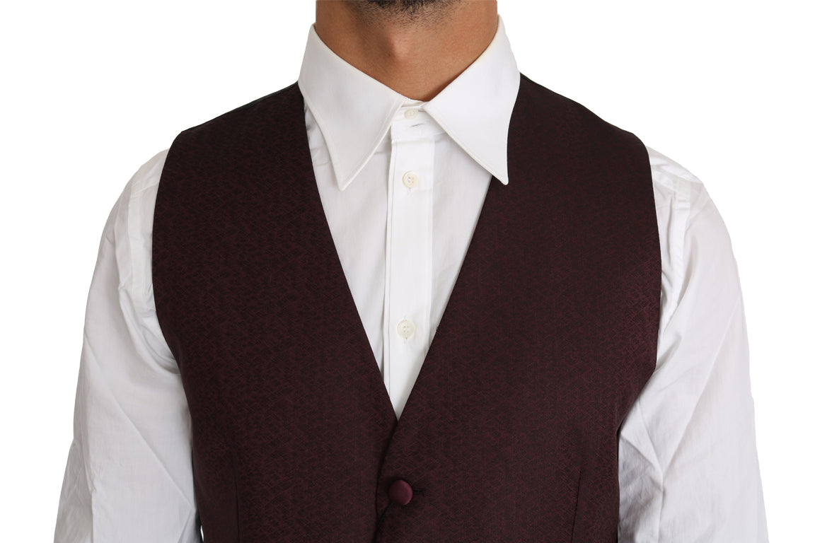 Elegant Purple Patterned Men's Formal Vest