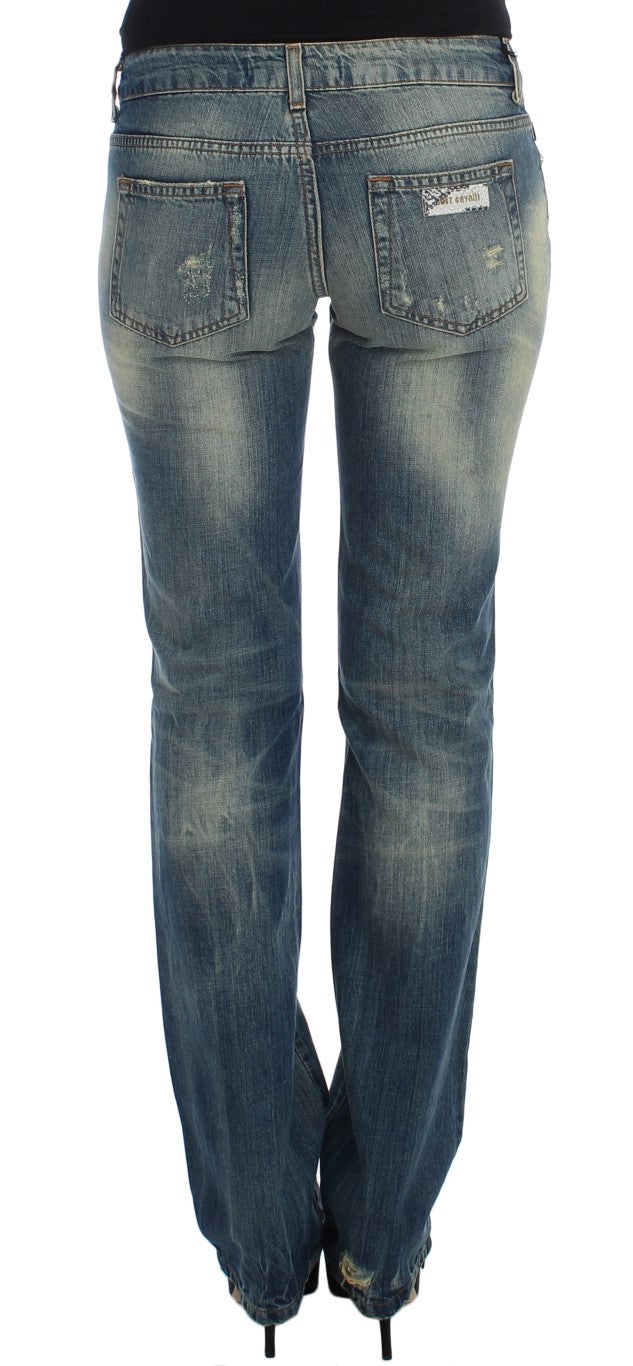 Sleek Flair Leg Low Waist Denim