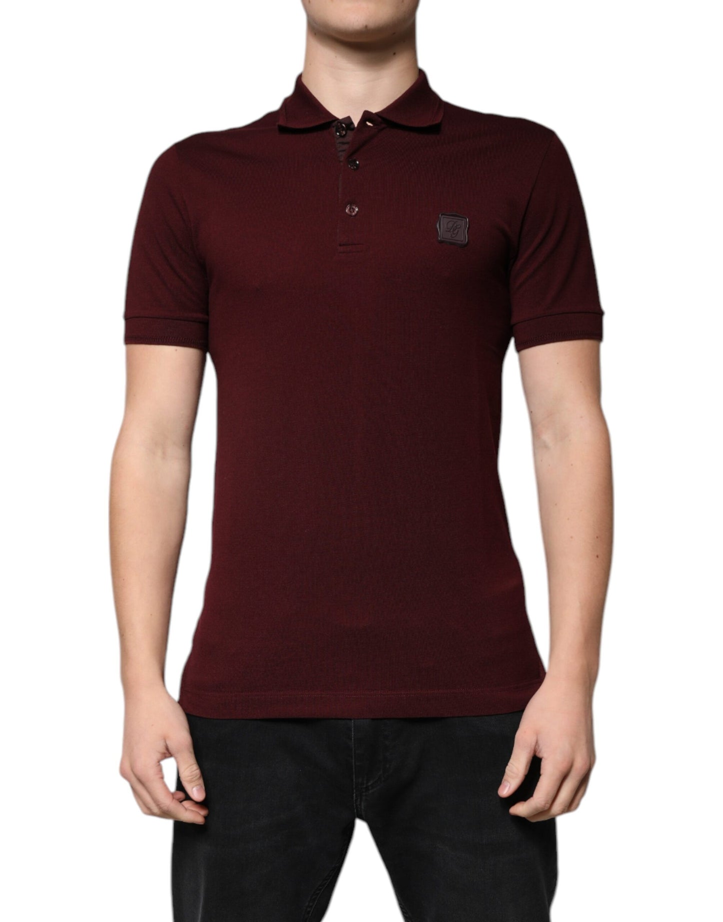 Maroon Collared Short Sleeves Polo T-shirt