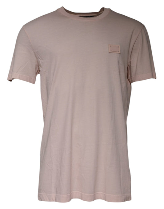 Beige Logo Crew Neck Short Sleeves T-shirt