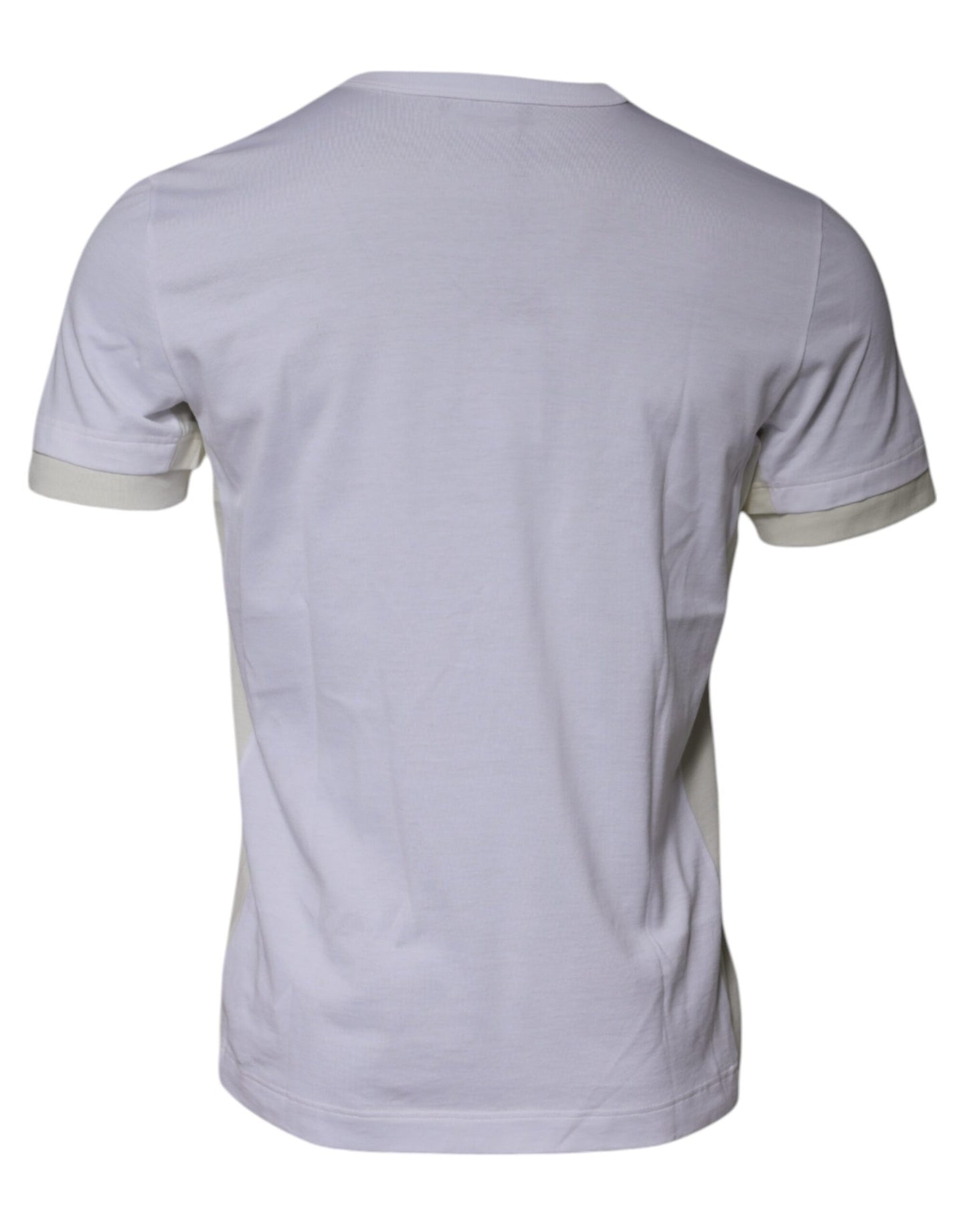 White Cotton Crew Neck Short Sleeves T-shirt