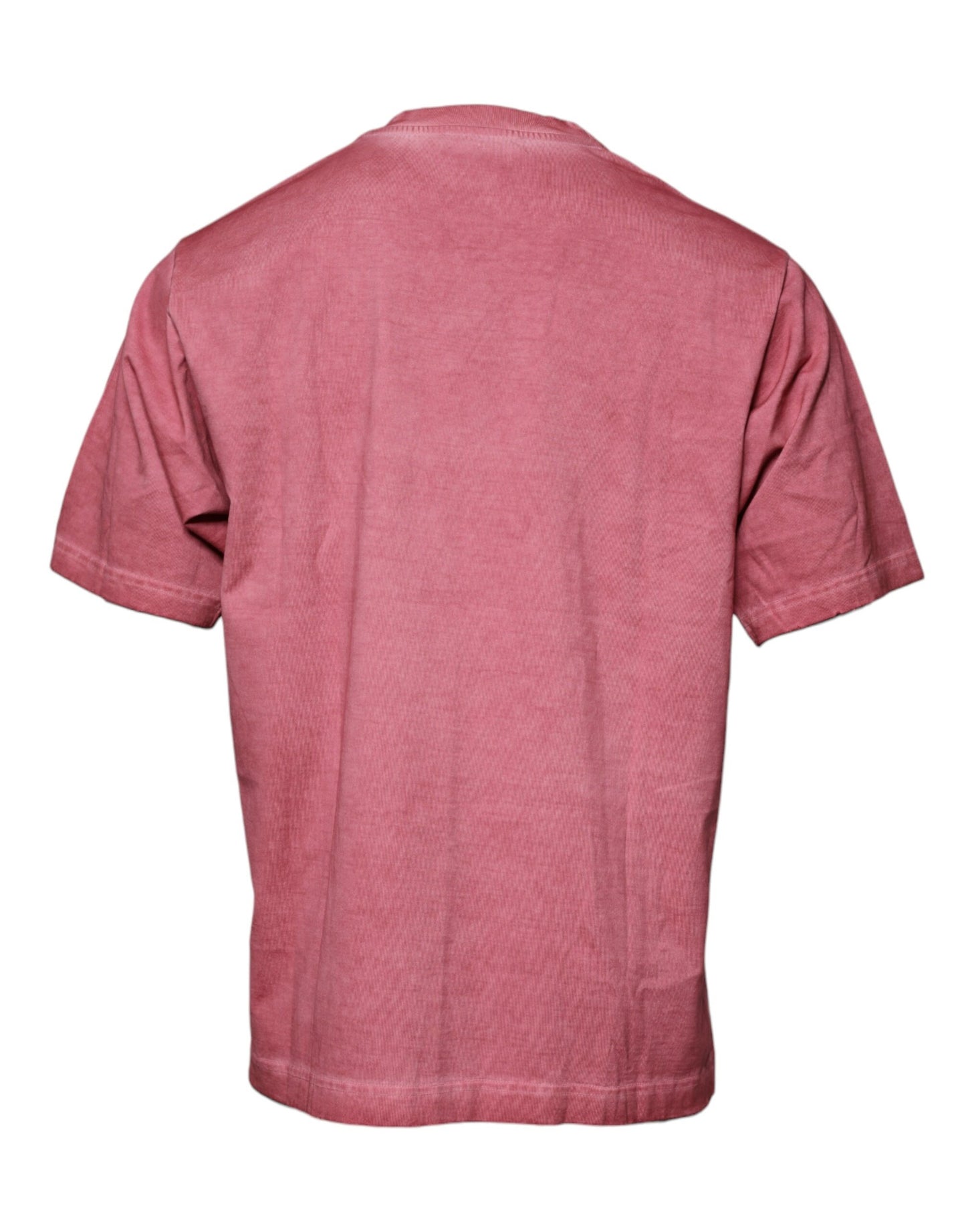 Pink Logo Print Cotton Crew Neck T-shirt