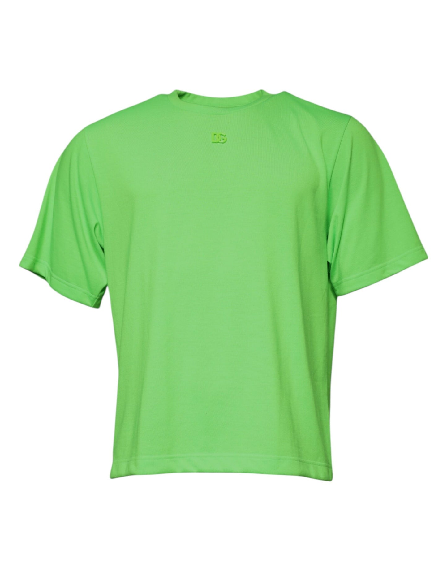 Green Logo Polyester Crew Neck T-shirt