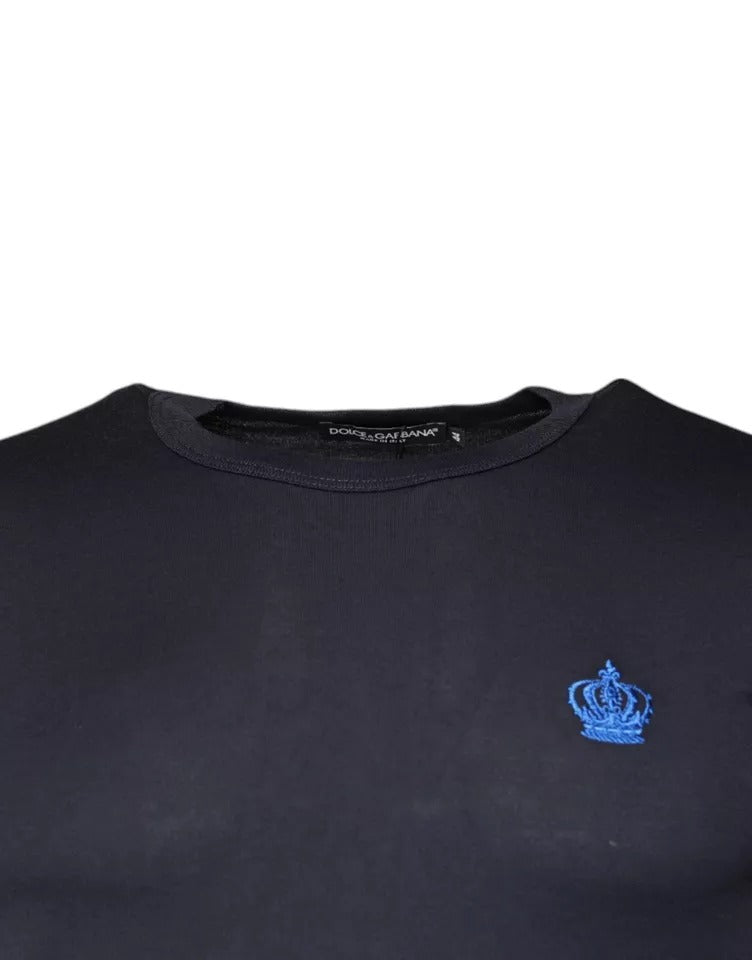 Blue Crown Crew Neck Short Sleeves T-shirt