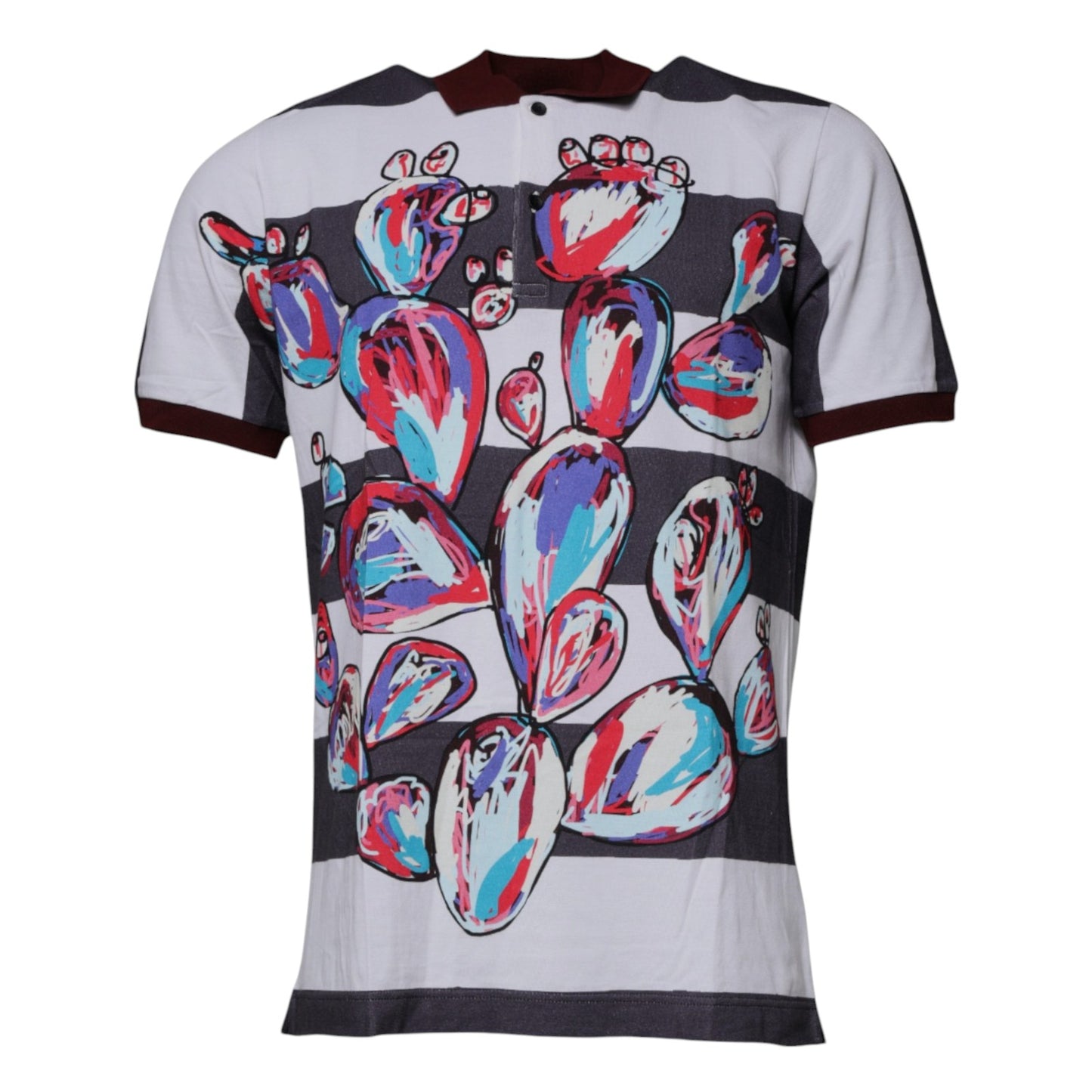 Multicolor Graphic Collared Polo T-shirt