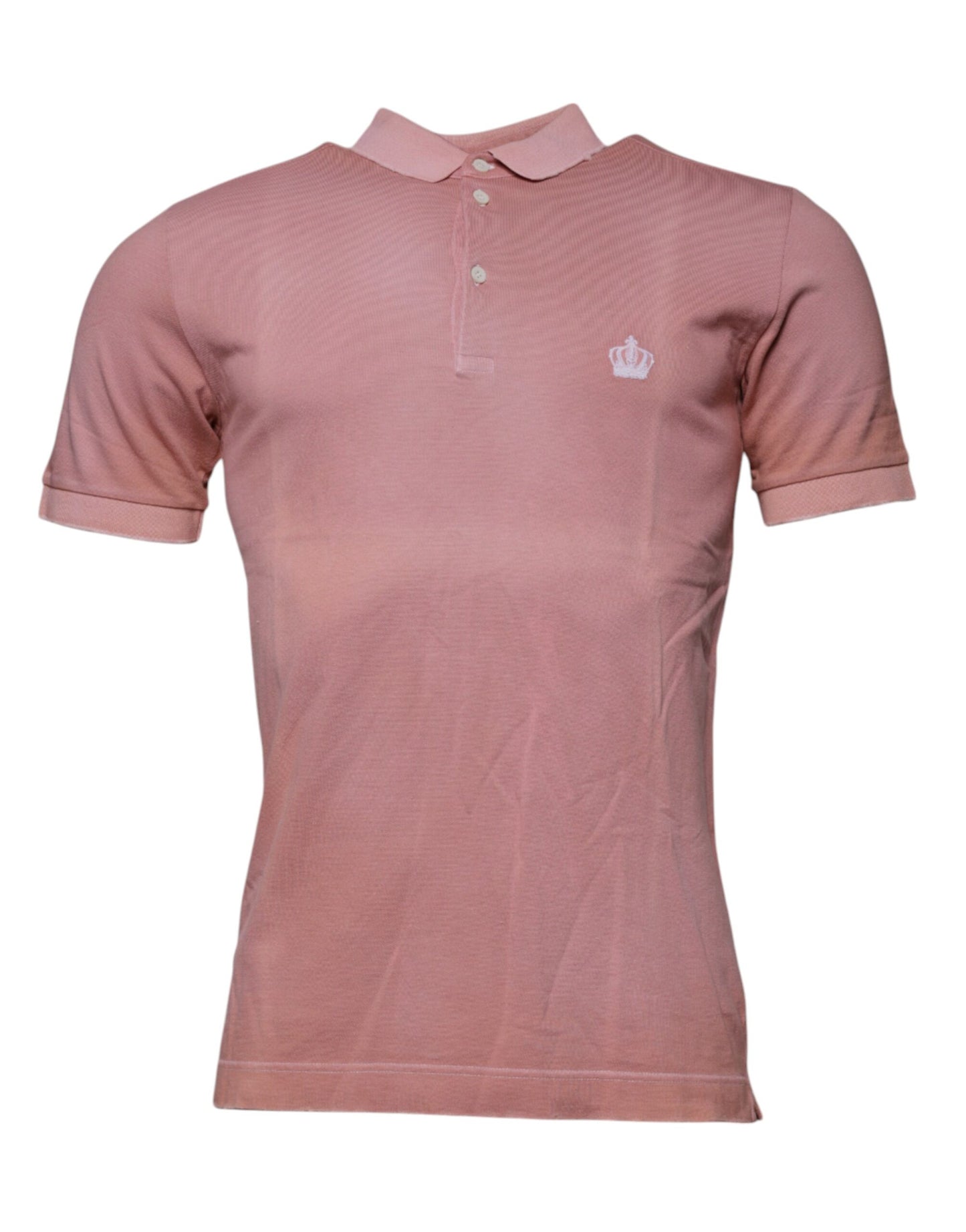 Pink Crown Collared Short Sleeve Polo T-shirt